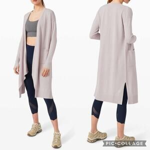 Lululemon Lunar Lengths Long Sleeve Open Front Cashmere Blend Duster Sweater 6